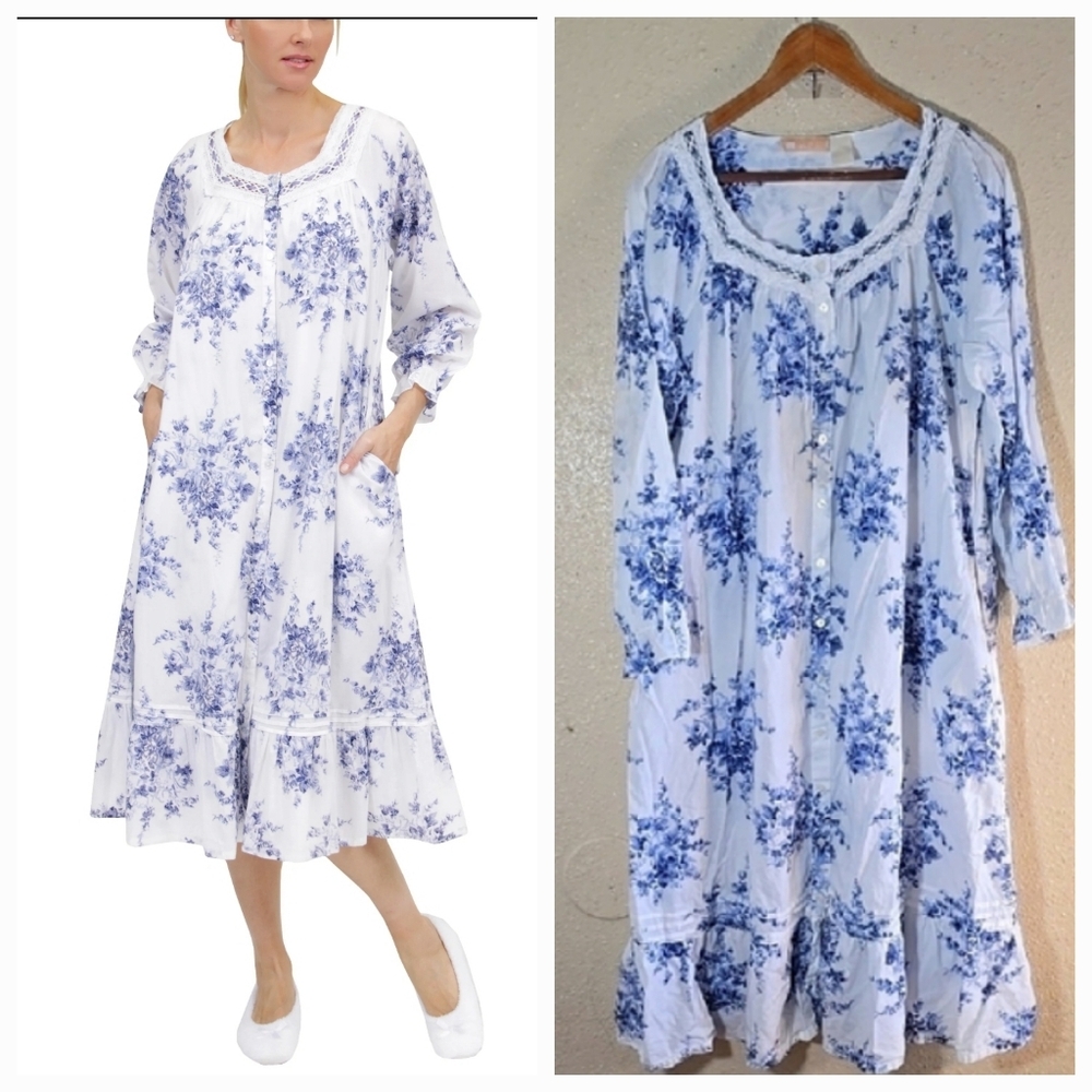 La Cera Woven Floral Long Sleeve Gown